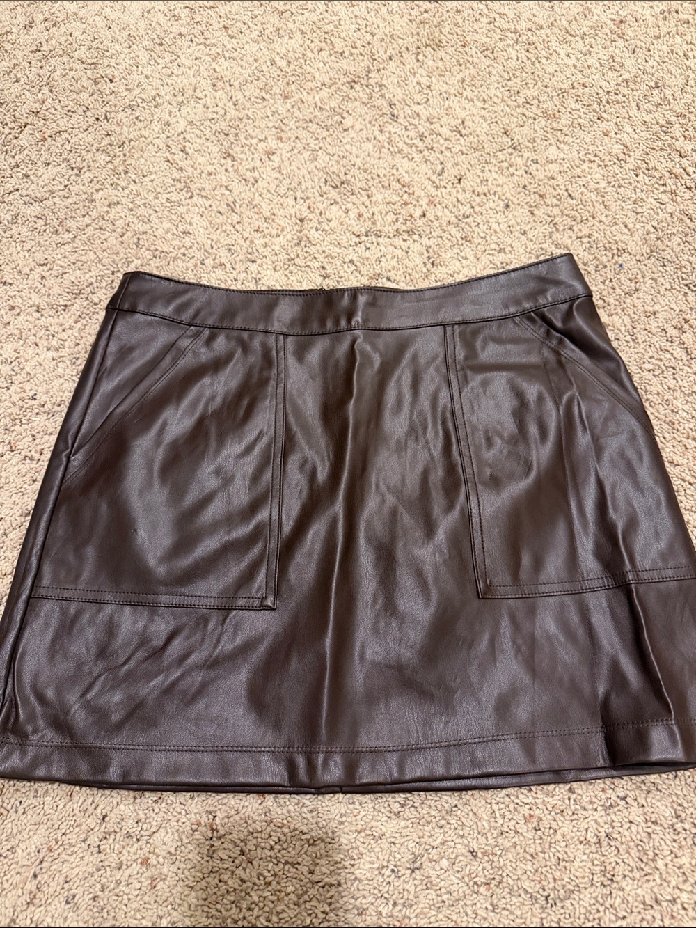 a new day Chocolate Brown Faux Leather Mini Skirt